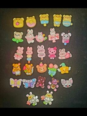 27 Cute Mixed Pastel Small Charms – Bears, Bunnies & More